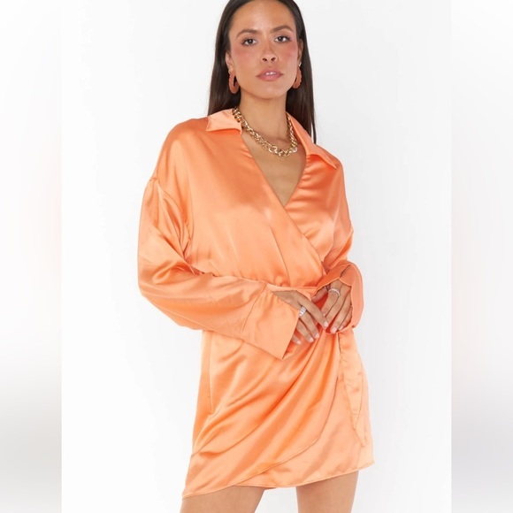 Show me Your Mumu Satin Collared Mini Dress - Picture 2 of 5